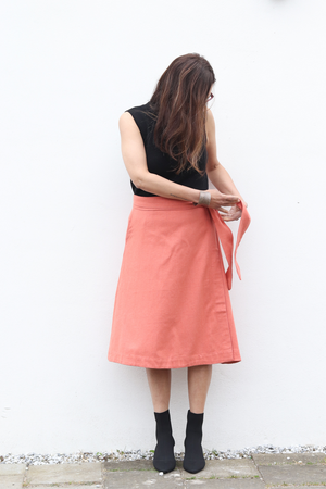 NEW! Cotton Hemp Wrap Skirt Salmon from JULAHAS