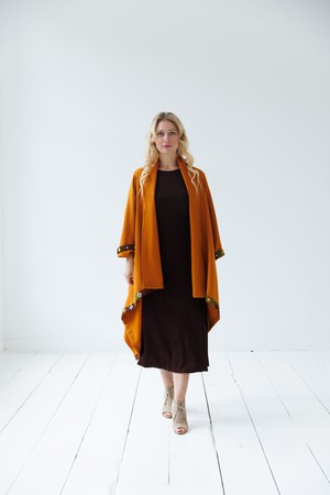 NEW! Wool Cape Coat Cocoon Mustard from JULAHAS