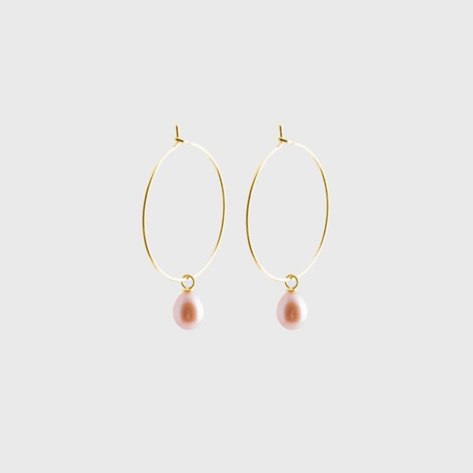 Pearl creole earrings | gold plated from Julia Otilia