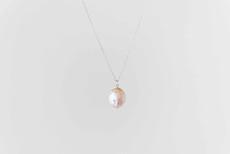 Coin Pearl necklace | silver via Julia Otilia