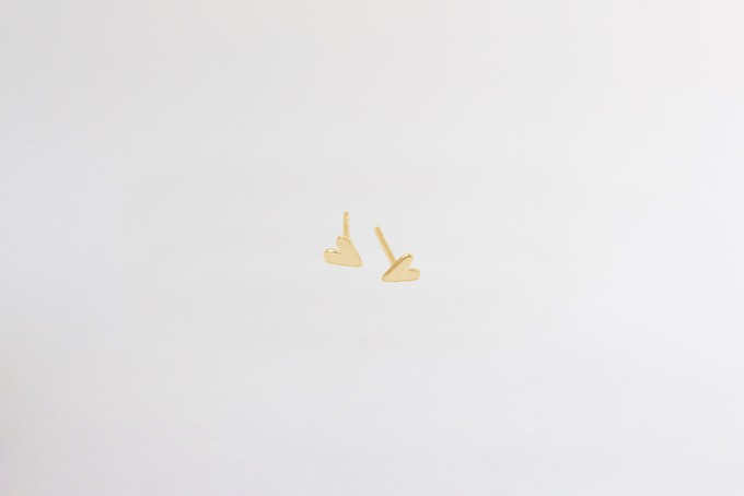 Tiny heart earrings | 18K solid gold from Julia Otilia