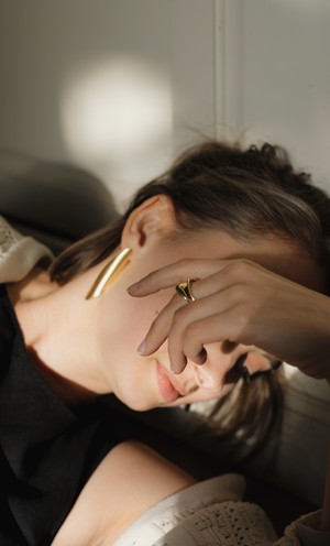 Meander duo ring | Gold plated from Julia Otilia