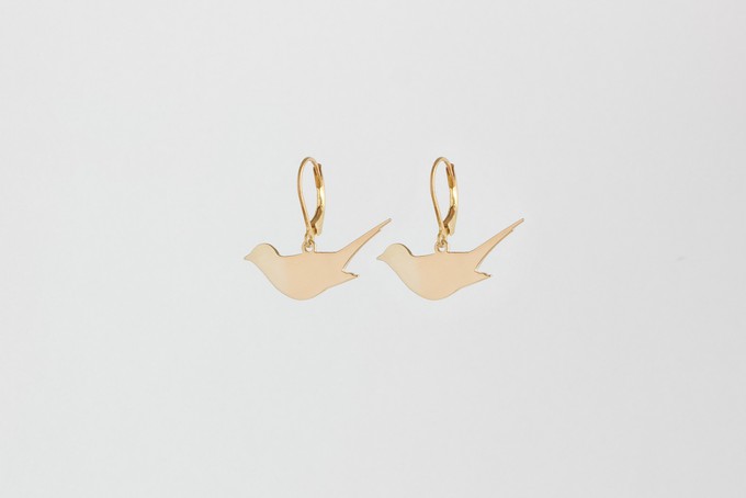 Diving bird earrings gold plated SALE from Julia Otilia