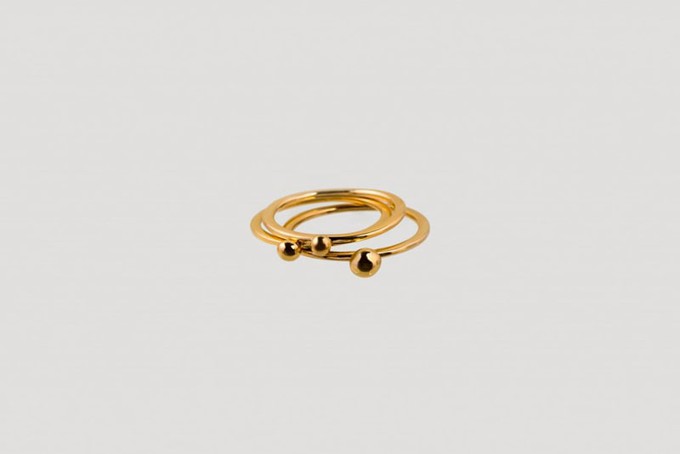 Lingonberry trio rings gold plated from Julia Otilia
