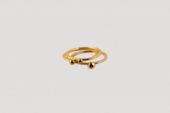 Lingonberry trio rings gold plated from Julia Otilia