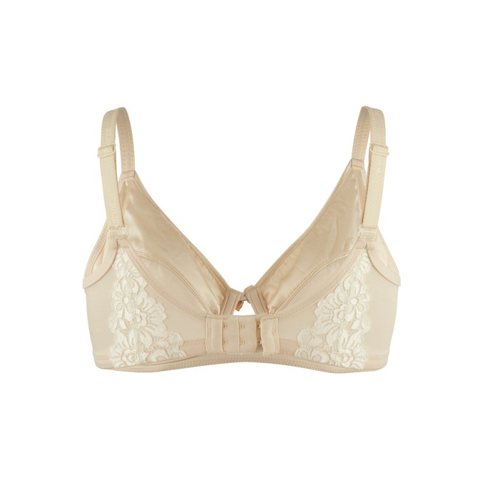 Rosie - Silk & Organic Cotton Lace Full Cup Wireless Bra from JulieMay Lingerie