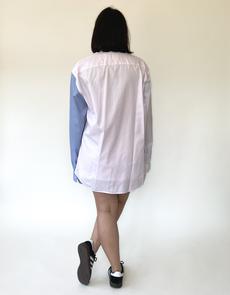 Triple blouse White - pink - blue checkered via JUNGL
