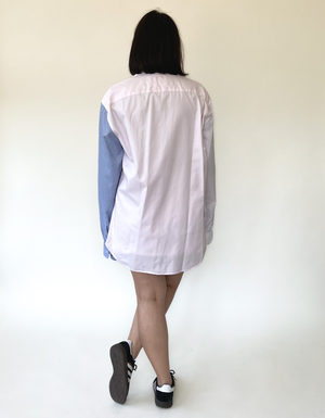 Triple blouse White - pink - blue checkered from JUNGL