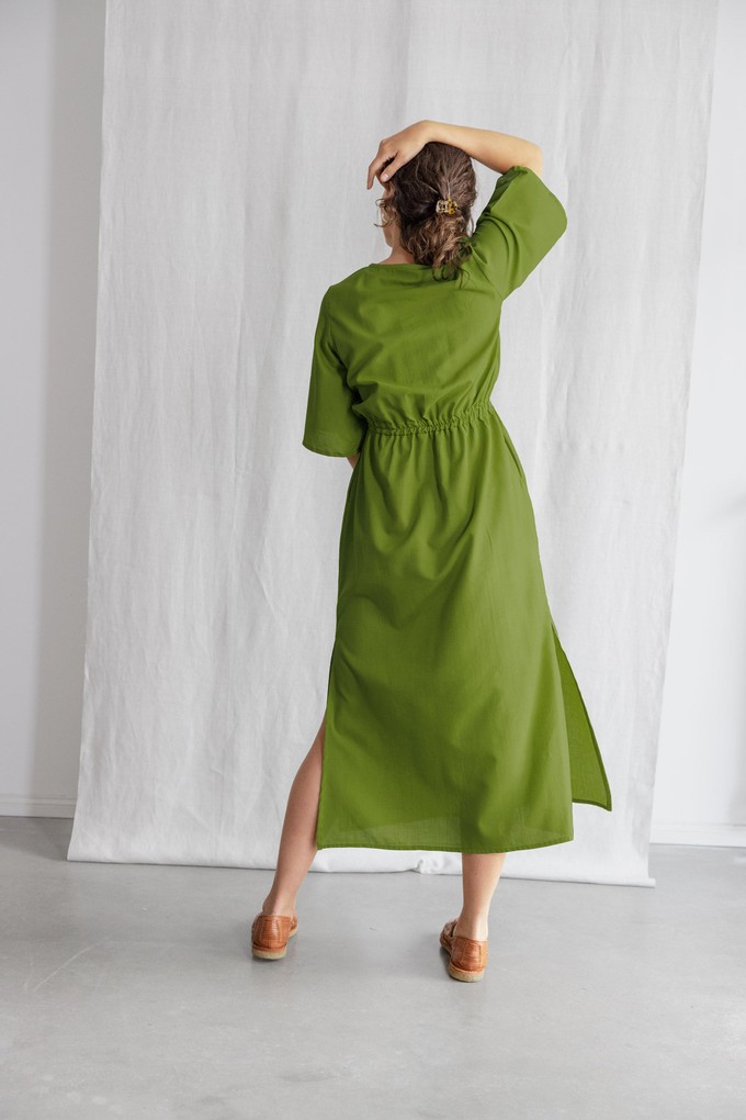 Bio-Baumwoll Kleid Vaasi Basilikum from Jyoti - Fair Works