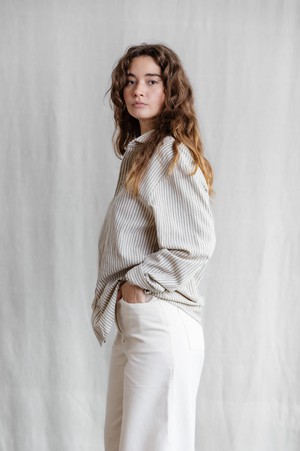 Baumwoll Hemd Himat Grau-Weiß from Jyoti - Fair Works