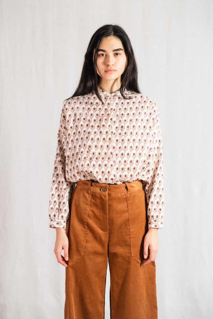 Bio-Baumwoll Bluse Hawali Blockprint from Jyoti - Fair Works