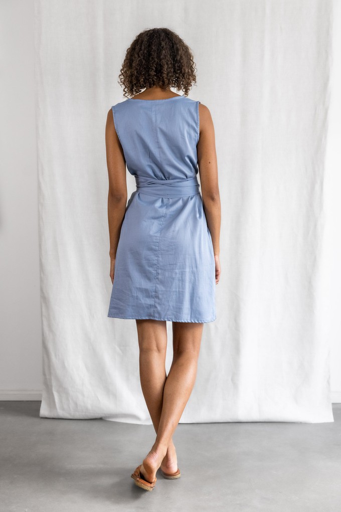 Bio-Baumwoll Kleid Aarav Satinblau from Jyoti - Fair Works