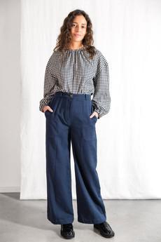 Bio-Baumwoll Hose Santosh Grau-Blau via Jyoti - Fair Works
