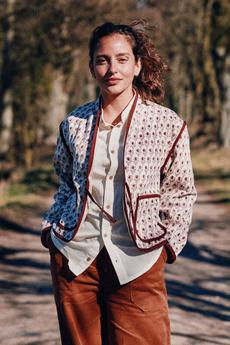 Bio-Baumwoll Wendejacke Dhaarti Blockprint via Jyoti - Fair Works