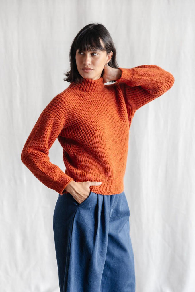 Baby-Alpaka Turtleneck Strickpullover Sabeti Rost from Jyoti - Fair Works Baby-Alpaka Turtleneck Strickpullover Sabeti Rost from Jyoti - Fair Works