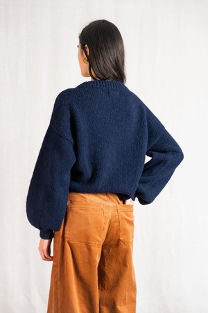 Baby-Alpaka Strickpullover Lupuna Navy from Jyoti - Fair Works Baby-Alpaka Strickpullover Lupuna Navy from Jyoti - Fair Works
