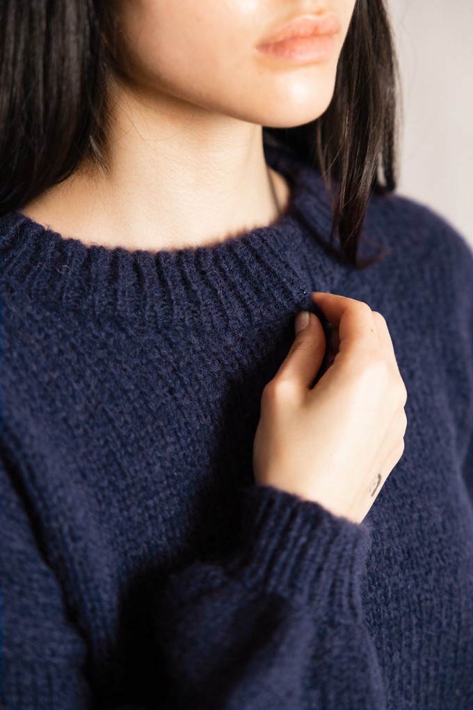 Baby-Alpaka Strickpullover Lupuna Navy from Jyoti - Fair Works Baby-Alpaka Strickpullover Lupuna Navy from Jyoti - Fair Works