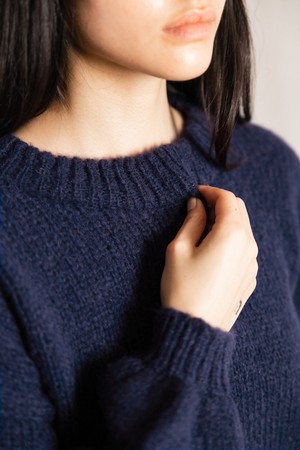 Baby-Alpaka Strickpullover Lupuna Navy from Jyoti - Fair Works Baby-Alpaka Strickpullover Lupuna Navy from Jyoti - Fair Works