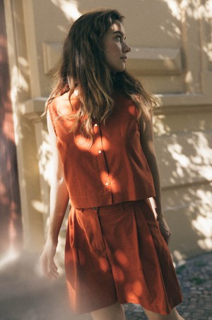 Bio-Baumwoll Top Chatania Terracotta from Jyoti - Fair Works