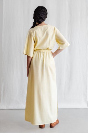 Bio-Baumwoll Kleid Vasi Zitronengelb from Jyoti - Fair Works