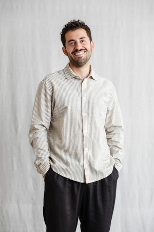 Baumwoll Hemd Himat Grau-Weiß from Jyoti - Fair Works