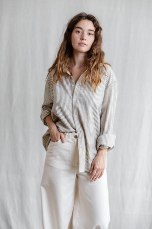 Baumwoll Hemd Himat Grau-Weiß from Jyoti - Fair Works