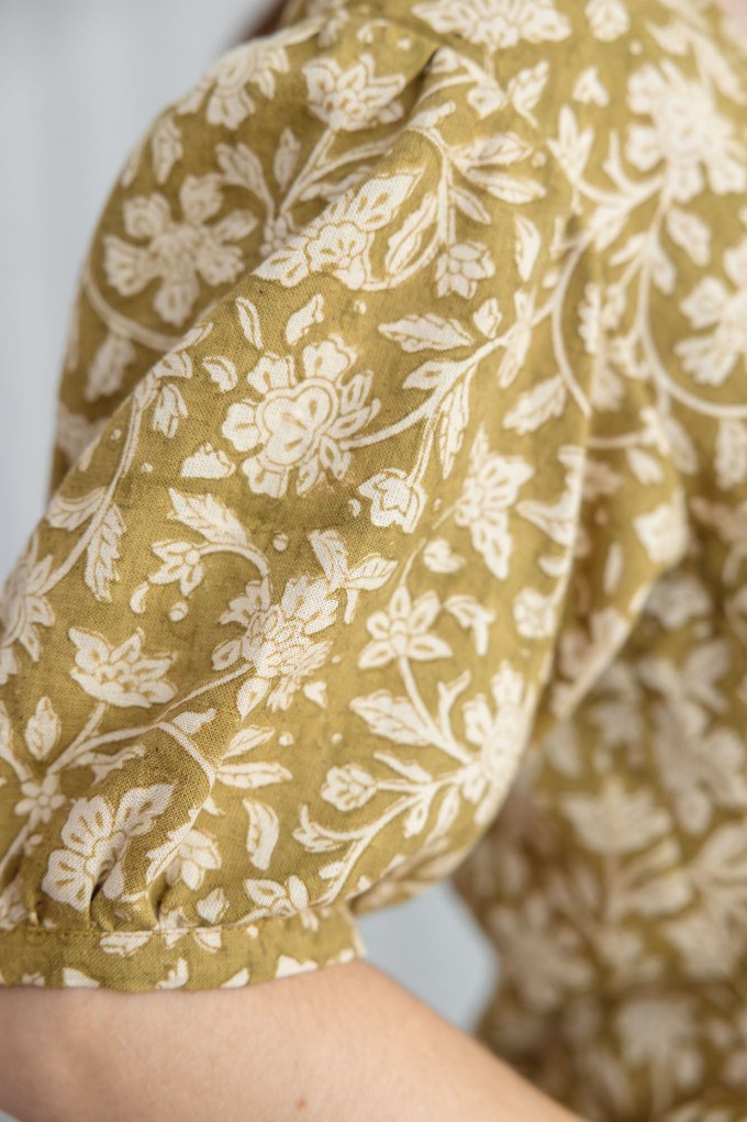 Hanf/ Tencel Bluse Kalira Blockprint from Jyoti - Fair Works