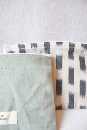 Baumwoll Täschchen Thanjavur Mint/ Ikat Weiß from Jyoti - Fair Works