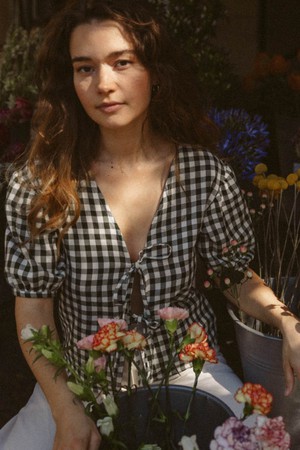 Bio-Baumwoll Bluse Kalira Checks from Jyoti - Fair Works