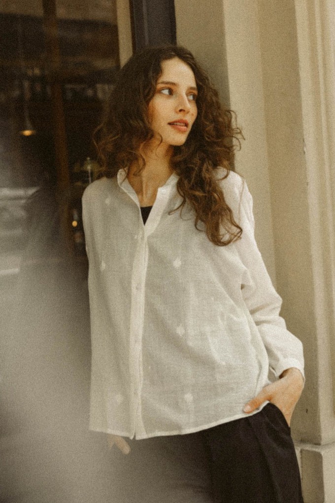 Bio-Baumwoll Bluse Hawali Bhuti from Jyoti - Fair Works