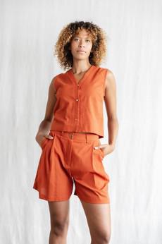 Bio-Baumwoll Shorts Kamalia Terracotta via Jyoti - Fair Works