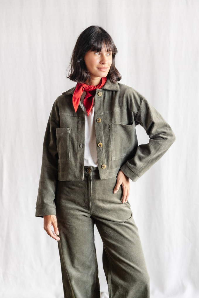 Bio-Baumwollcord Shacket Mayur Pistazie from Jyoti - Fair Works