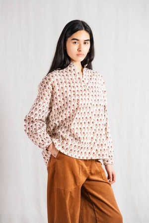 Bio-Baumwoll Bluse Hawali Blockprint from Jyoti - Fair Works