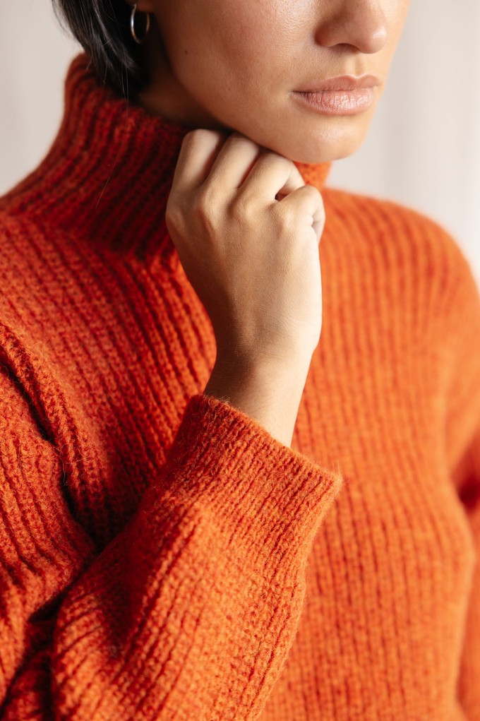 Baby-Alpaka Turtleneck Strickpullover Sabeti Rost from Jyoti - Fair Works Baby-Alpaka Turtleneck Strickpullover Sabeti Rost from Jyoti - Fair Works