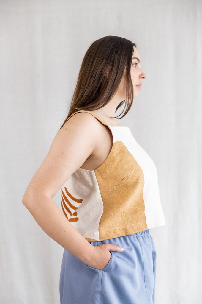 Bio-Baumwoll Top Chira Blockprint Savanne from Jyoti - Fair Works
