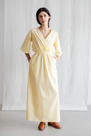 Bio-Baumwoll Kleid Vasi Zitronengelb from Jyoti - Fair Works