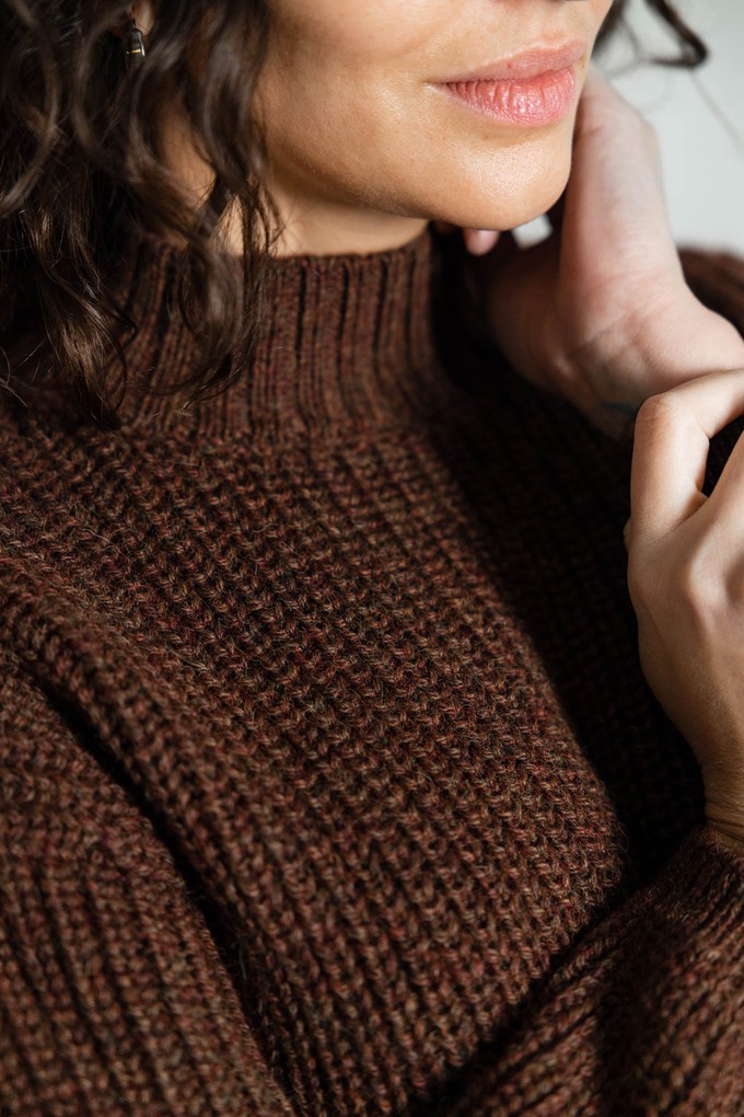 Baby-Alpaka Turtleneck Strickpullover Tacna Schokolade from Jyoti - Fair Works