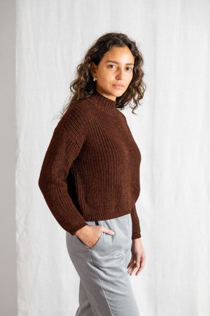 Baby-Alpaka Turtleneck Strickpullover Tacna Schokolade from Jyoti - Fair Works