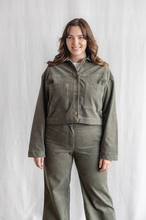 Bio-Baumwollcord Shacket Mayur Pistazie from Jyoti - Fair Works