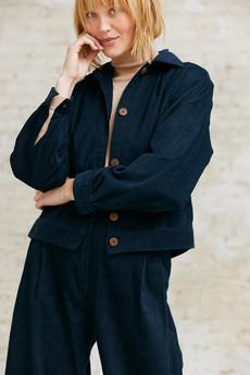 Bio-Baumwollcord Jacke Khajani Nachtblau via Jyoti - Fair Works