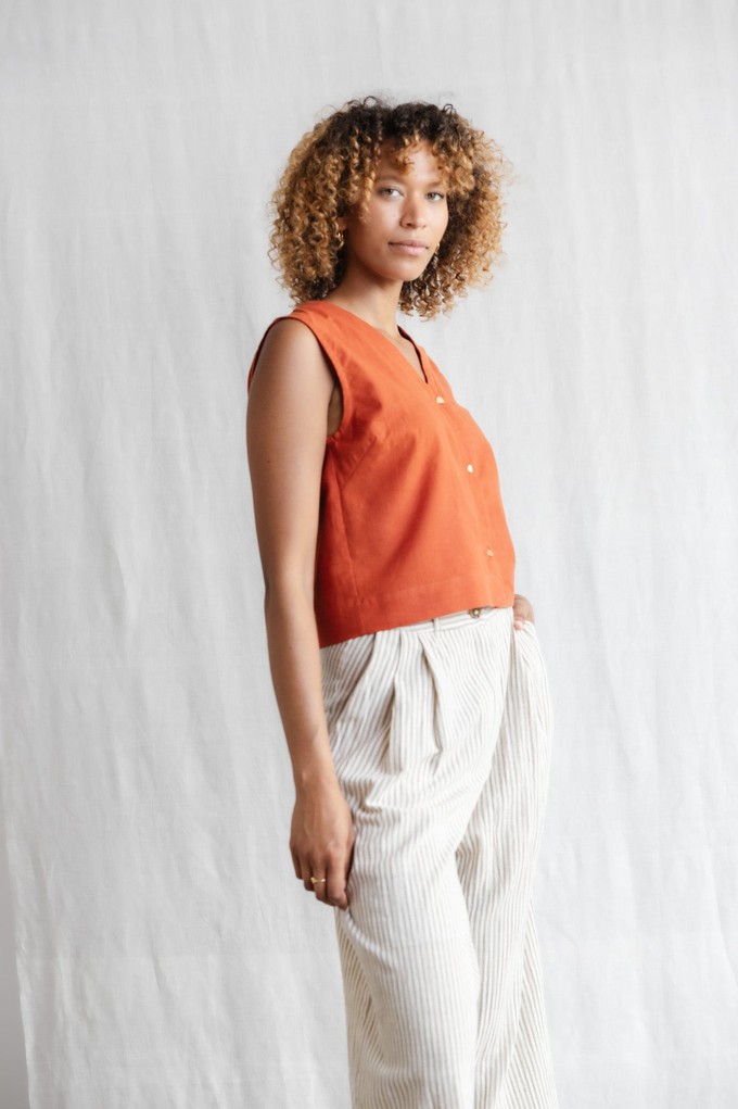 Bio-Baumwoll Top Chatania Terracotta from Jyoti - Fair Works