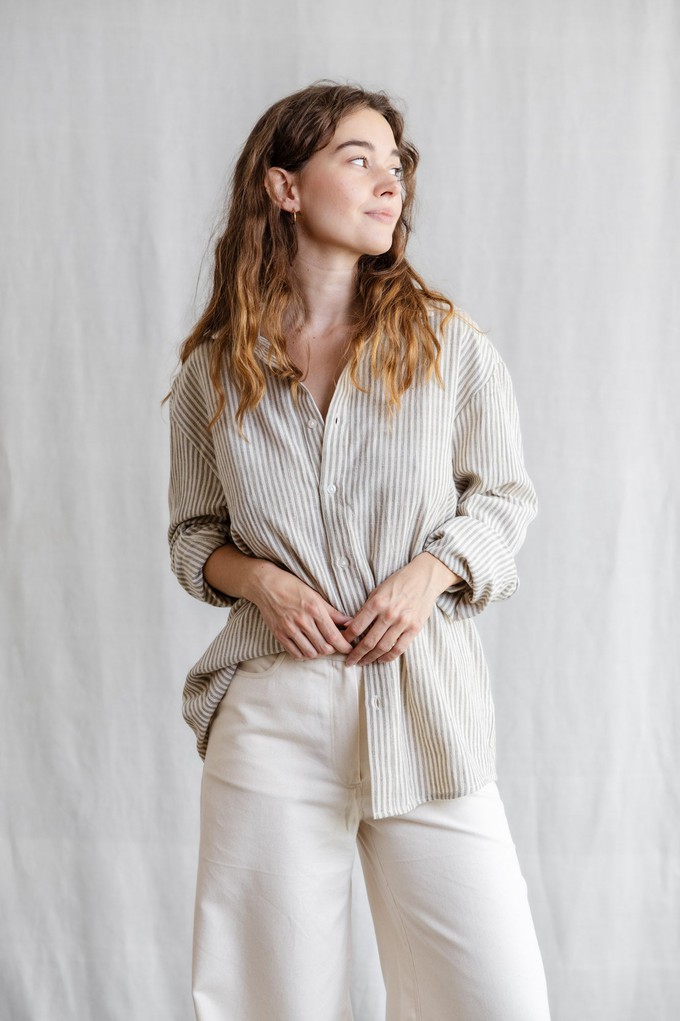 Baumwoll Hemd Himat Grau-Weiß from Jyoti - Fair Works