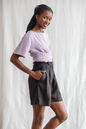 Hanf/Tencel Shorts Kamalia Schwarz from Jyoti - Fair Works