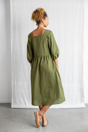 Baumwoll Kleid Rachana Moosgrün from Jyoti - Fair Works