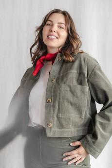 Bio-Baumwollcord Shacket Mayur Pistazie via Jyoti - Fair Works