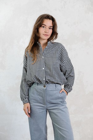 Bio-Baumwoll Bluse Hawali Kariert from Jyoti - Fair Works Bio-Baumwoll Bluse Hawali Kariert from Jyoti - Fair Works