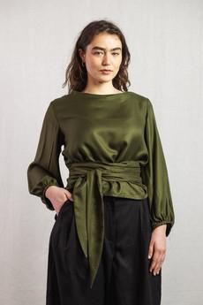 Modal Bluse Prasoon Khaki via Jyoti - Fair Works