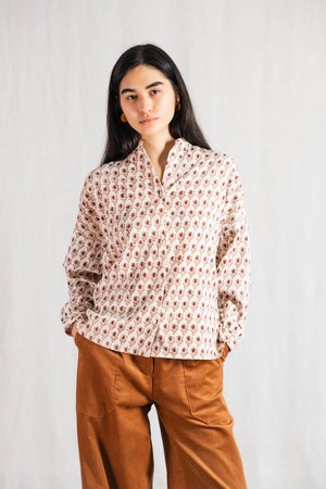 Bio-Baumwoll Bluse Hawali Blockprint from Jyoti - Fair Works