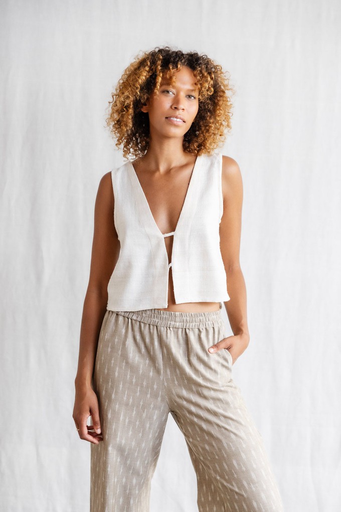 Peace-Silk Top Kiran Cremeweiß from Jyoti - Fair Works