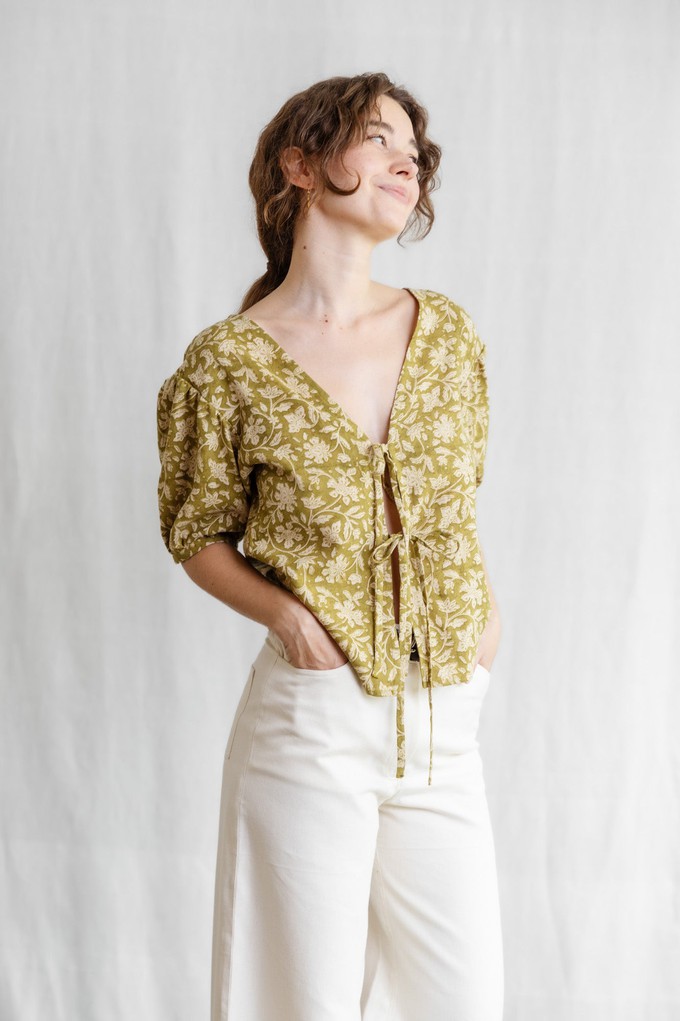 Hanf/ Tencel Bluse Kalira Blockprint from Jyoti - Fair Works